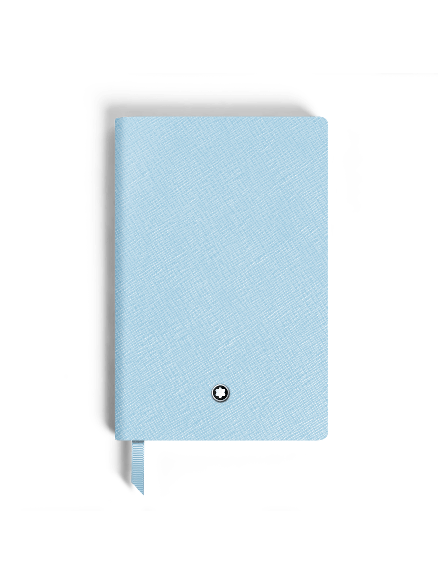 Cuaderno pequeño piel Saffiano azul pálido páginas con líneas