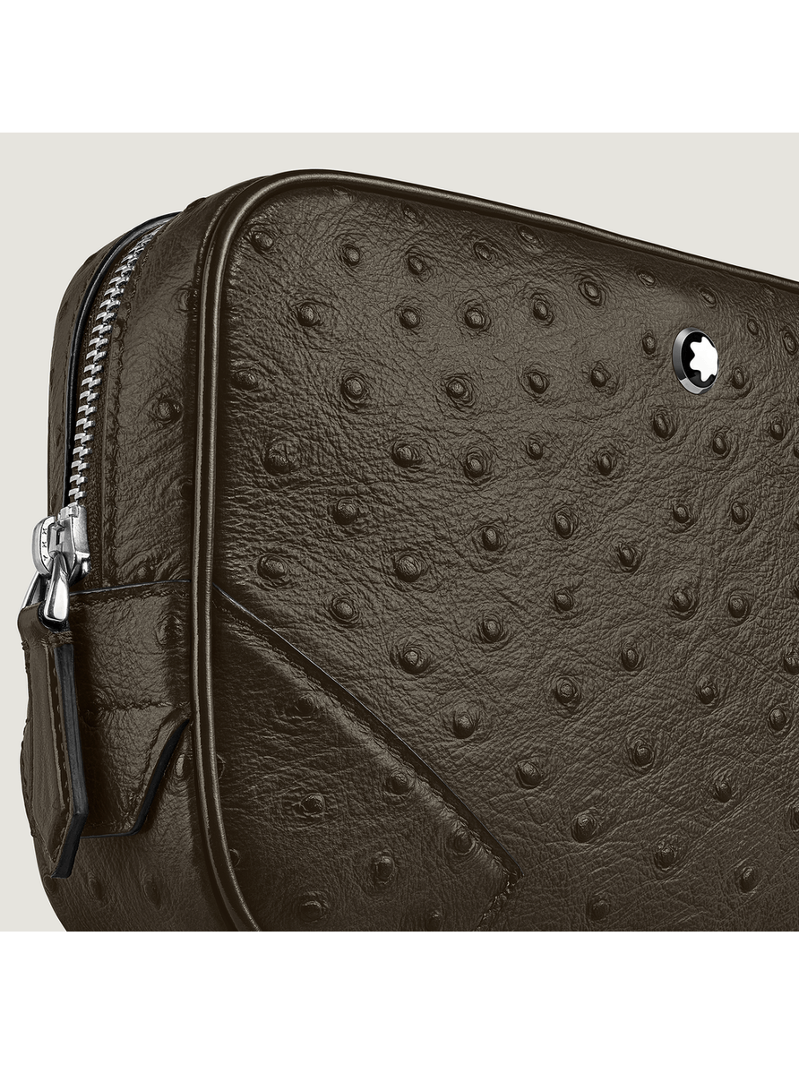 Mini crossbody piel con grabado avestruz