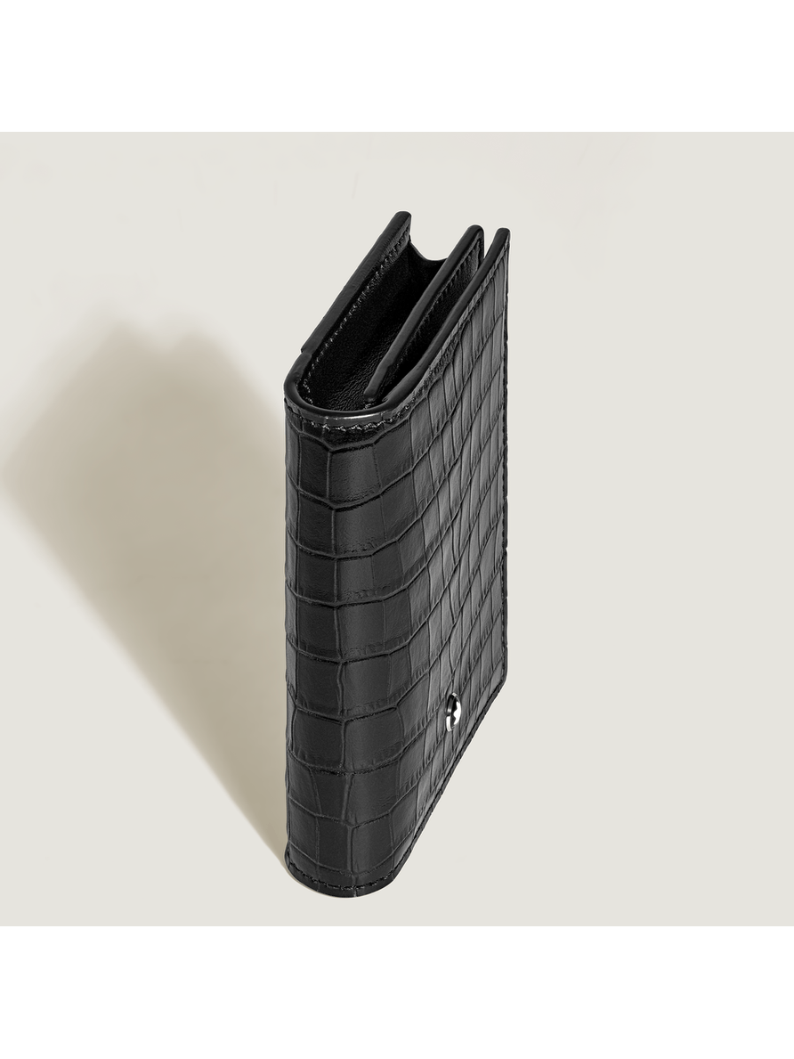 Tarjetero para 4 tarjetas piel con grabado cocodrilo