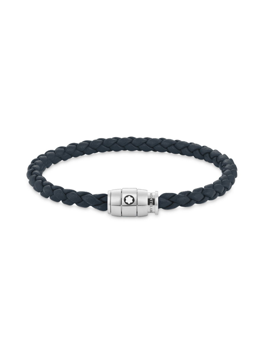 Brazalete piel suave color azul avio Talla M