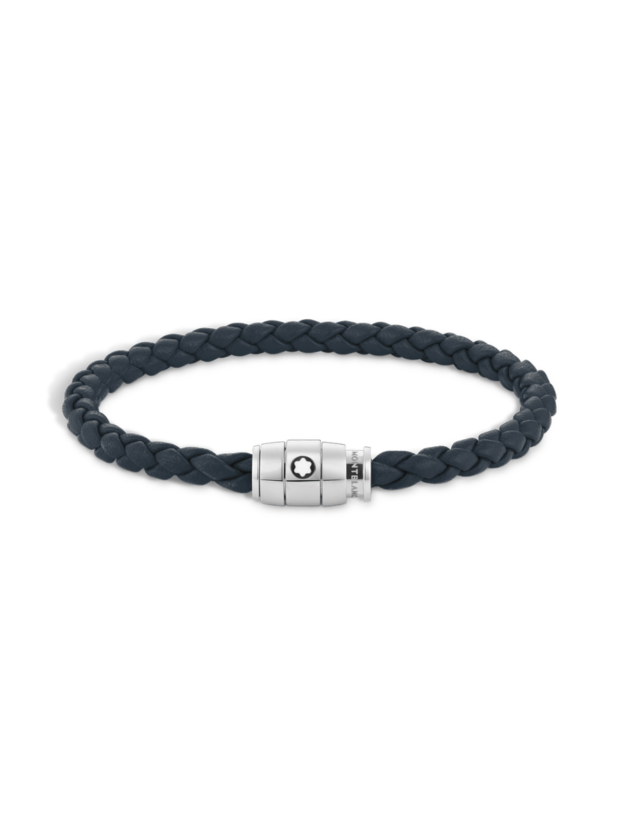Brazalete piel suave color azul avio Talla CH