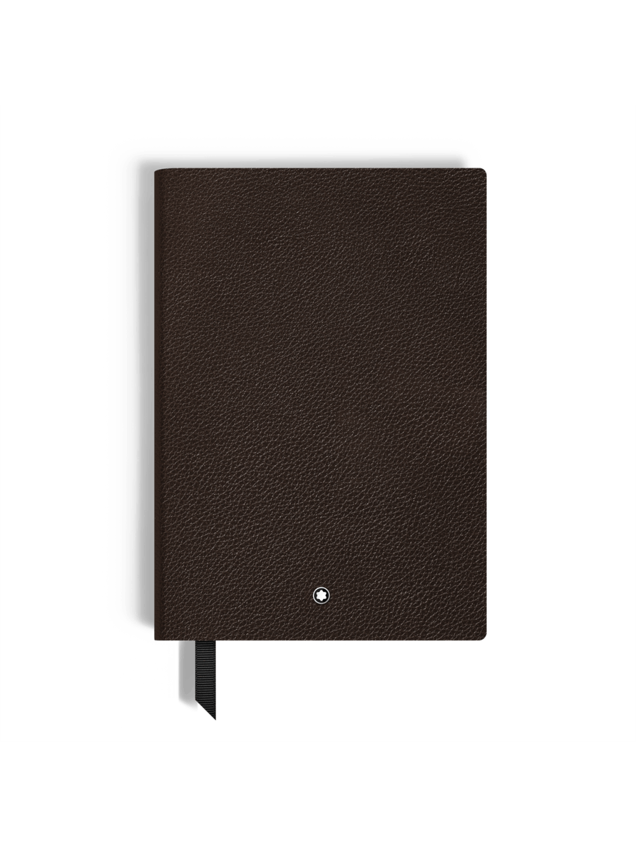 Cuaderno mediano piel Grain marrón tabaco con líneas