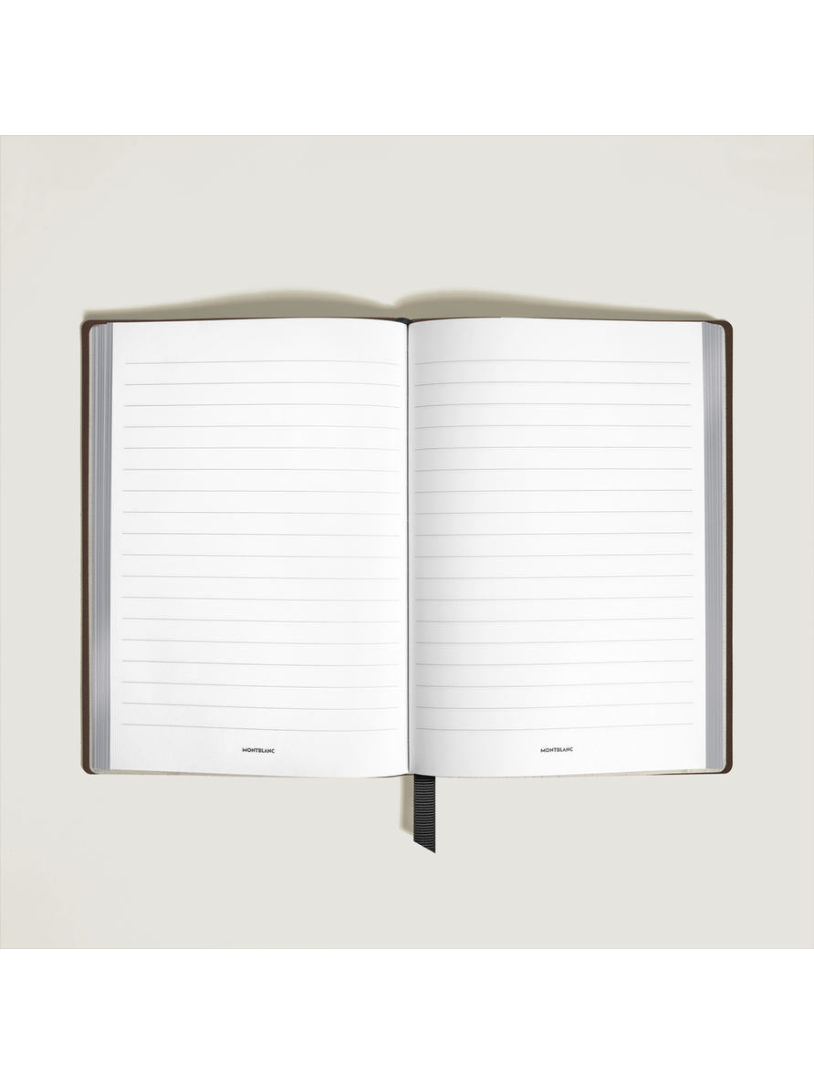 Cuaderno mediano piel Grain marrón tabaco con líneas