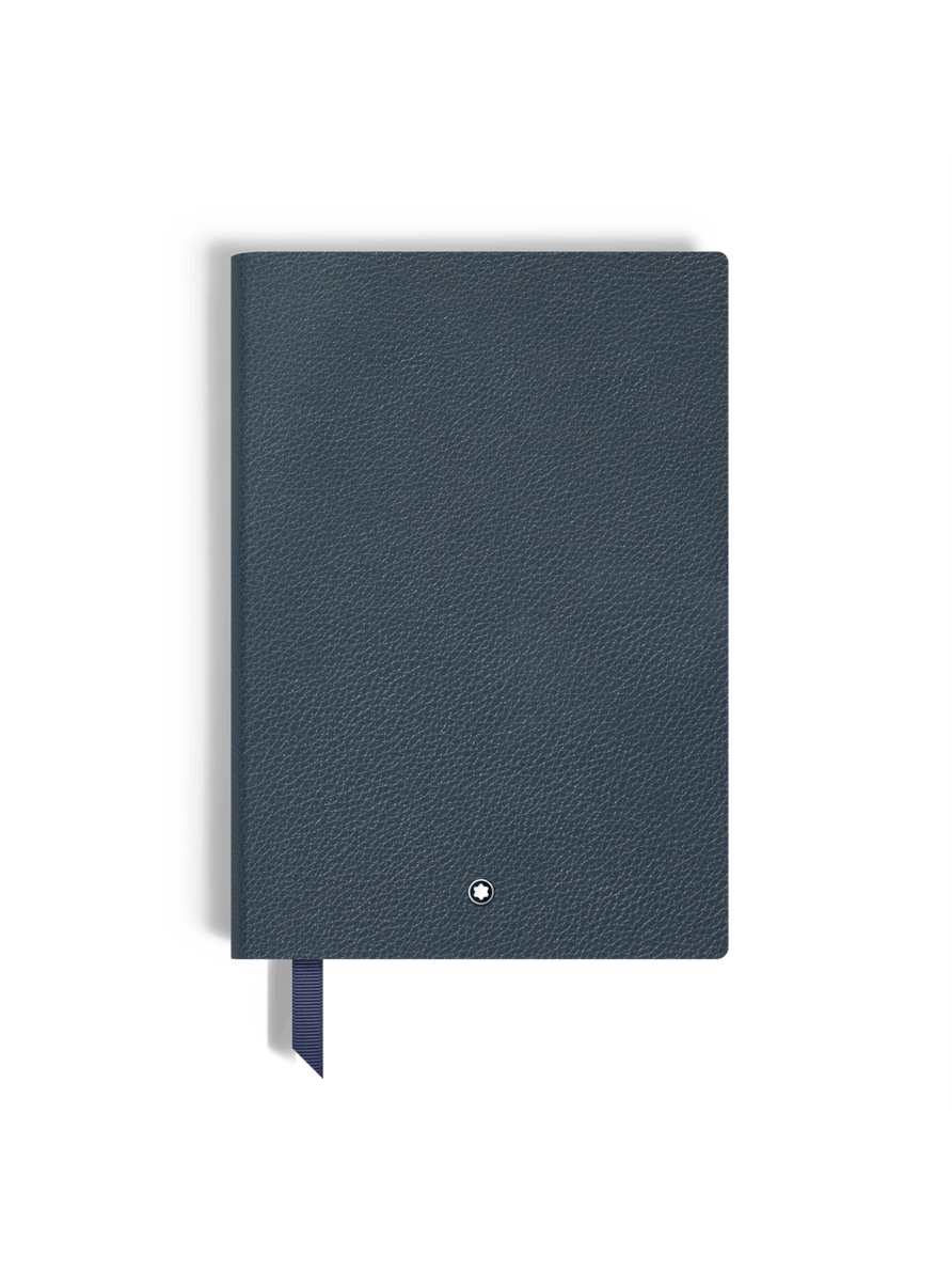 Cuaderno mediano piel Grain azul con líneas