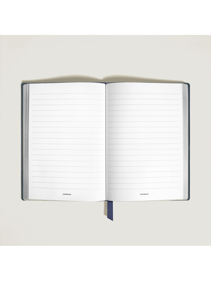 Cuaderno mediano piel Grain azul con líneas
