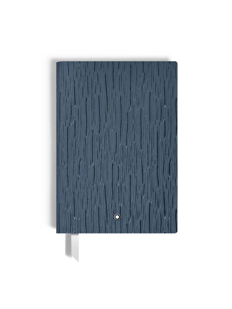 Cuaderno mediano piel Corteccia azul con líneas