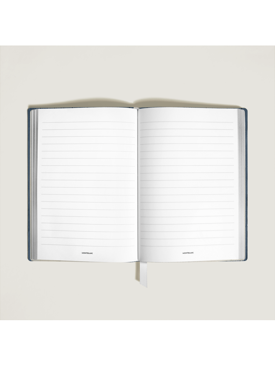 Cuaderno mediano piel Corteccia azul con líneas