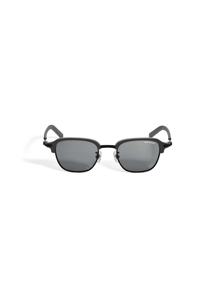 Lentes de sol rectangulares con montura metálica negra