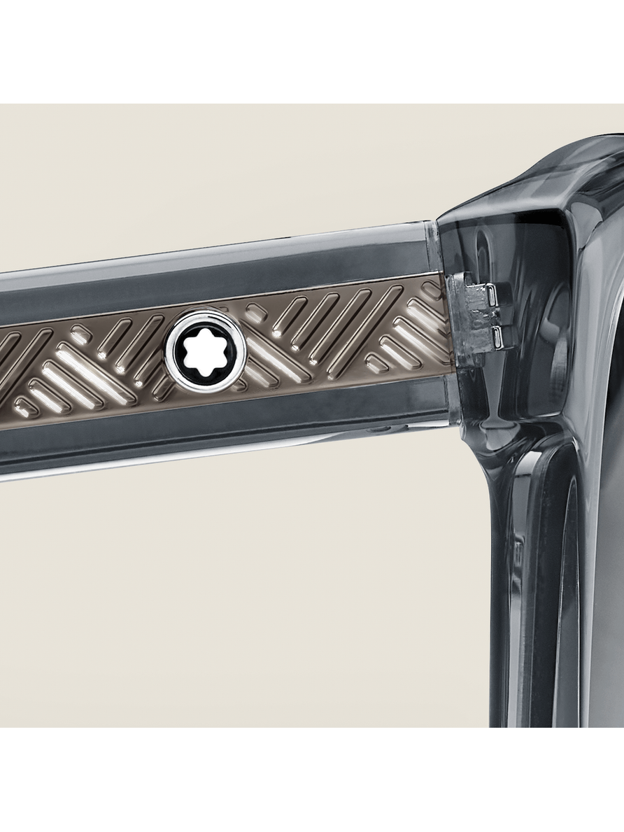 Lentes de sol cuadrados con montura de acetato gris