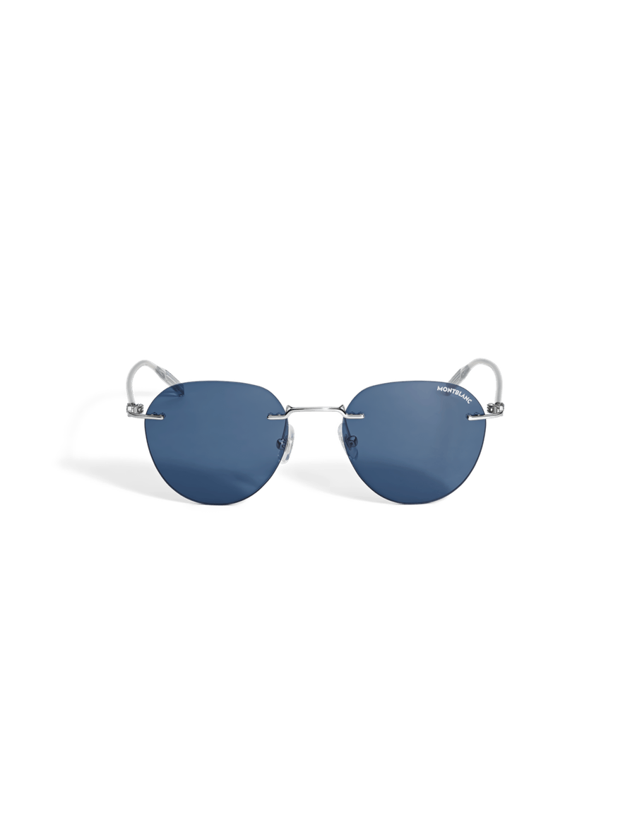 Lentes de sol redondos con montura metálica plateada