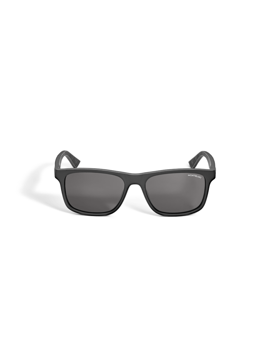 Lentes de sol rectangulares con montura de acetato negro