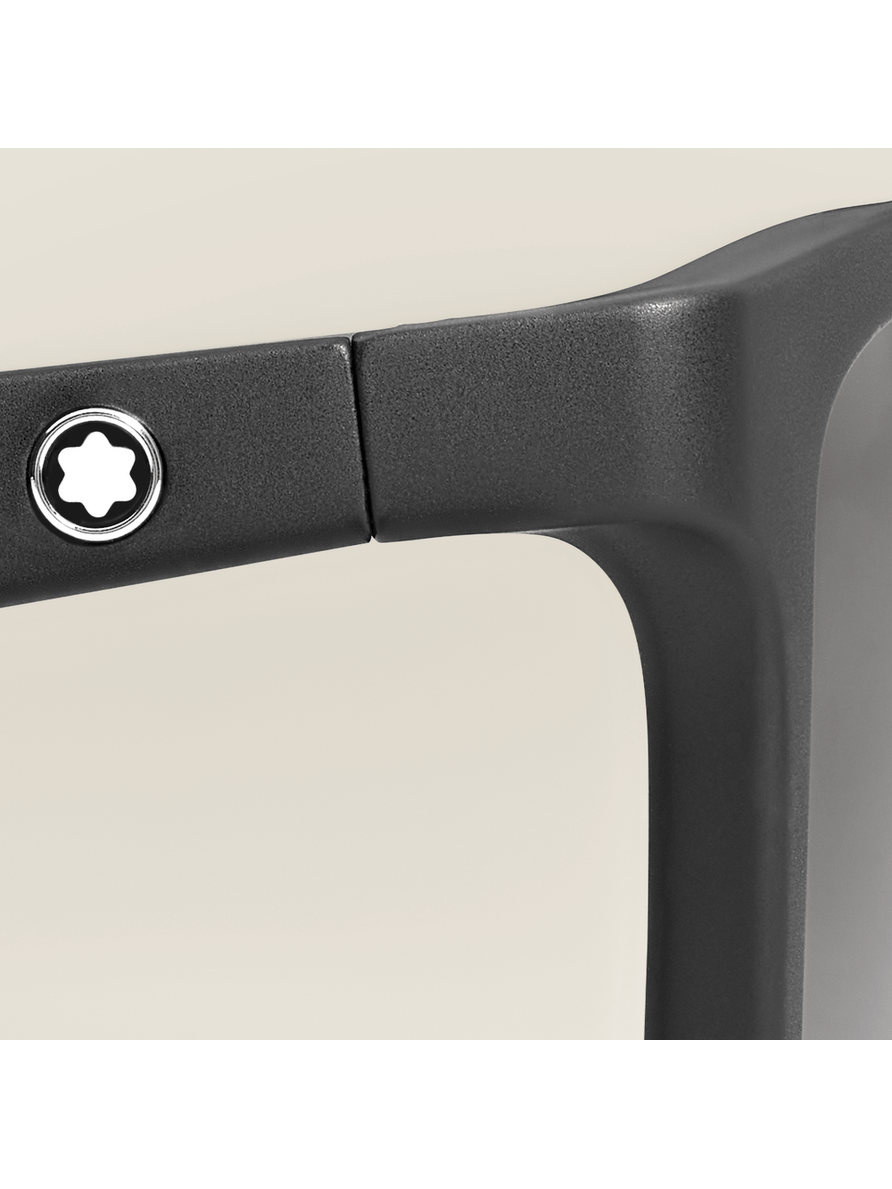 Lentes de sol rectangulares con montura de acetato negro