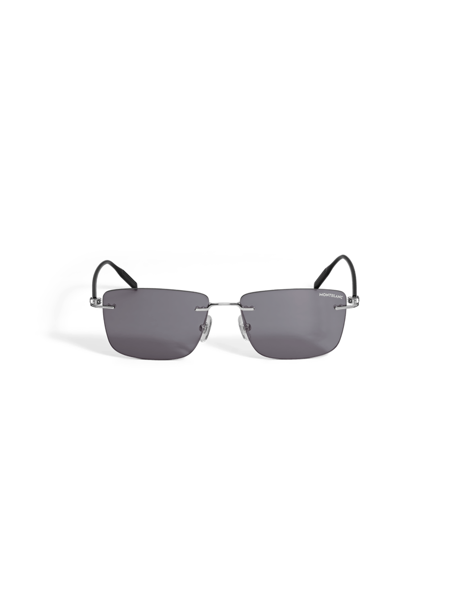 Lentes de sol rectangulares con montura metálica plateada