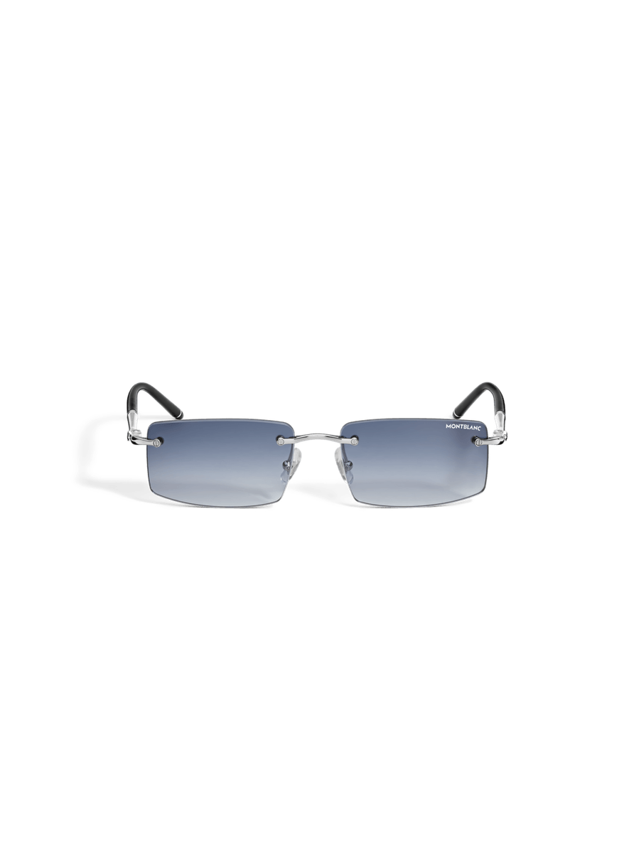 Lentes de sol rectangulares con montura metálica plateada