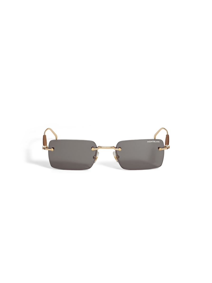 Lentes de sol cuadrados con montura metálica dorada