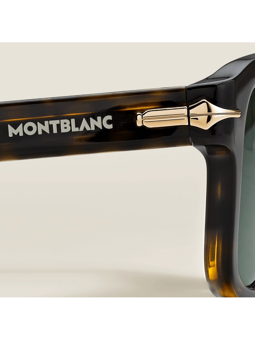 Lentes de sol rectangulares con montura de acetato habano