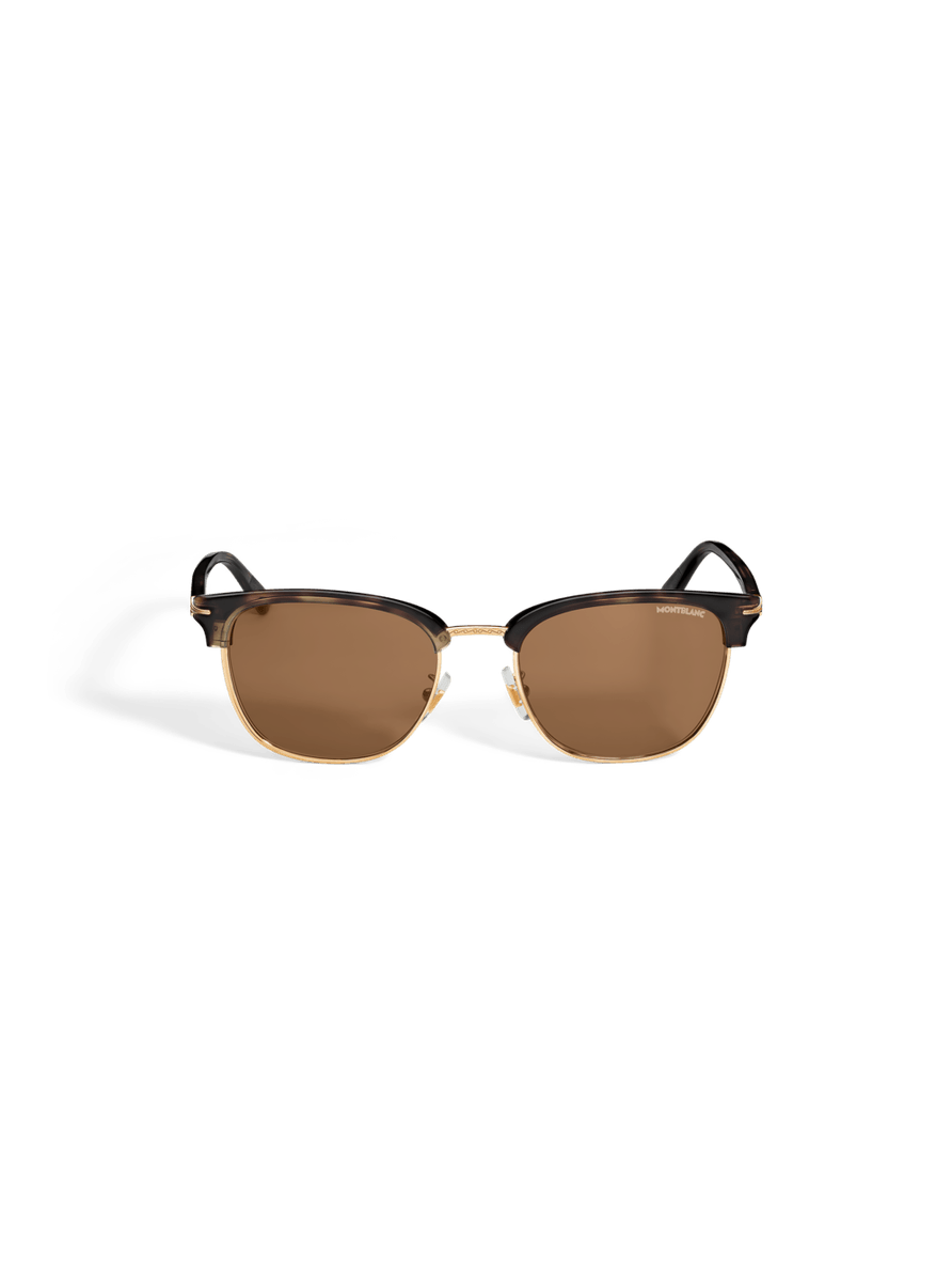 Lentes de sol cuadrados con montura metálica dorada