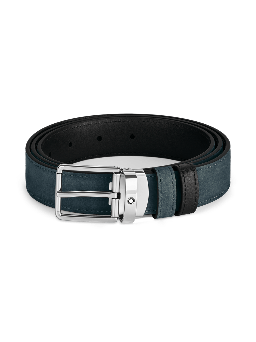 Cinturón reversible azul terciopelo/negro con hebilla everyday 30 mm