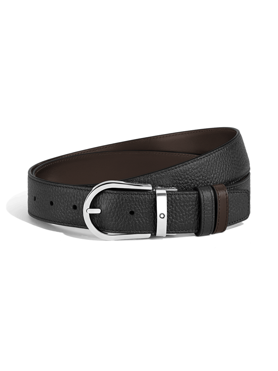 Cinturón reversible con hebilla en forma de herradura Grain 35 mm