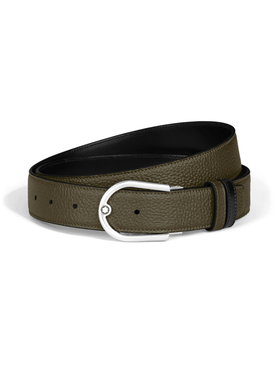 Cinturón reversible con hebilla en forma de herradura Grain 35 mm