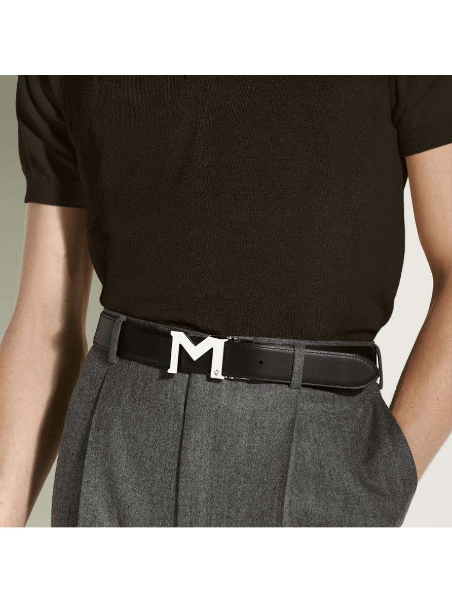 Cinturón de piel negro para cortar a medida