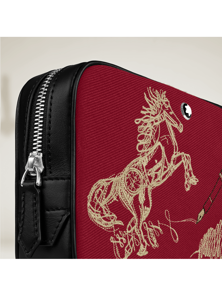 Mini crossbody  de gabardina bordada Año del Caballo