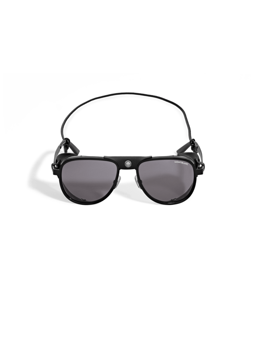 Lentes de sol cuadrados con montura metálica negra