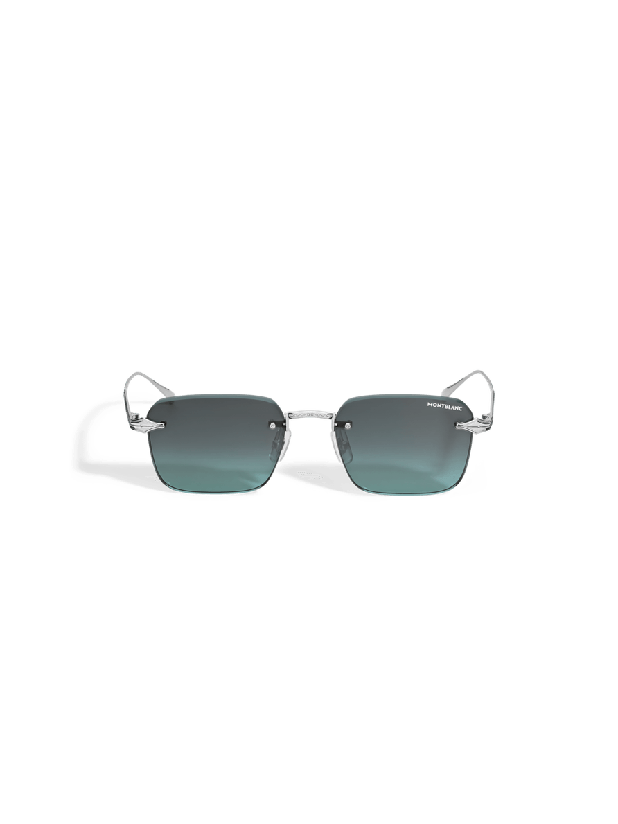 Lentes de sol cuadrados con montura metálica plateada