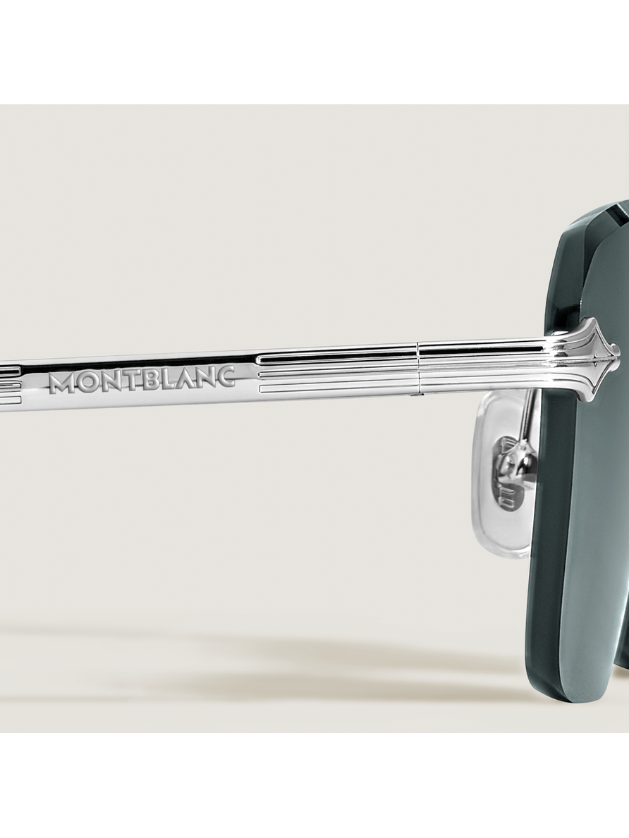 Lentes de sol cuadrados con montura metálica plateada