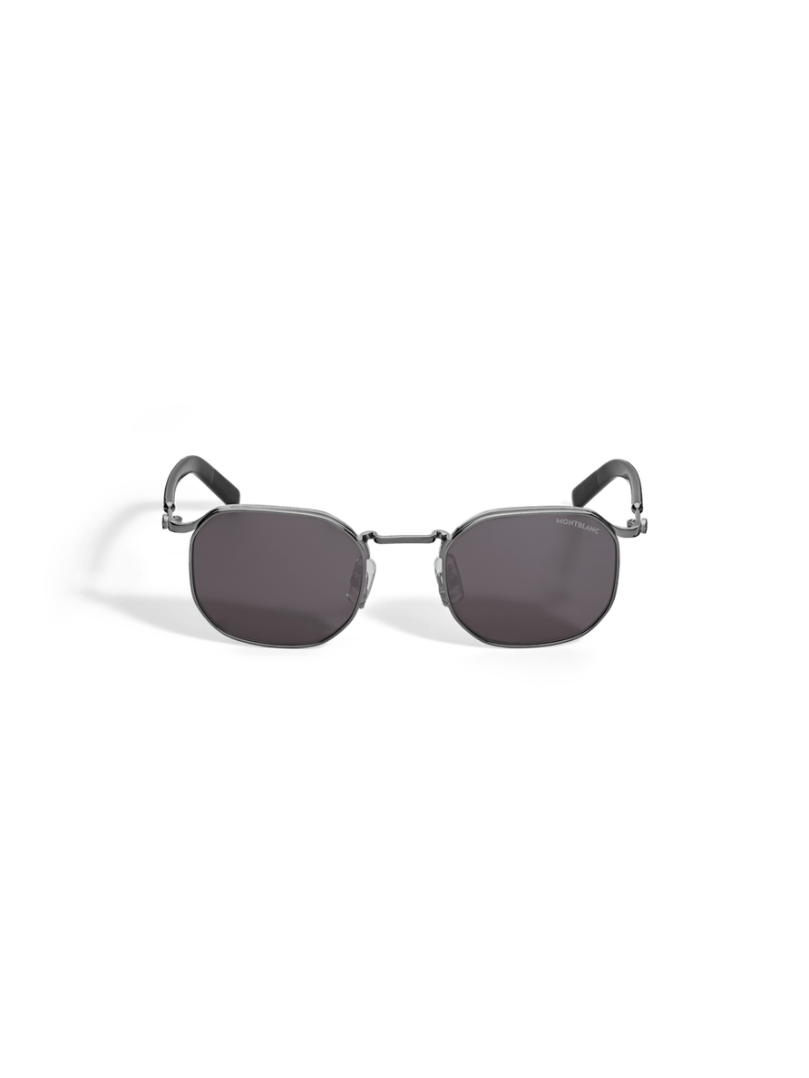 Lentes de sol cuadrados con montura metálica gris