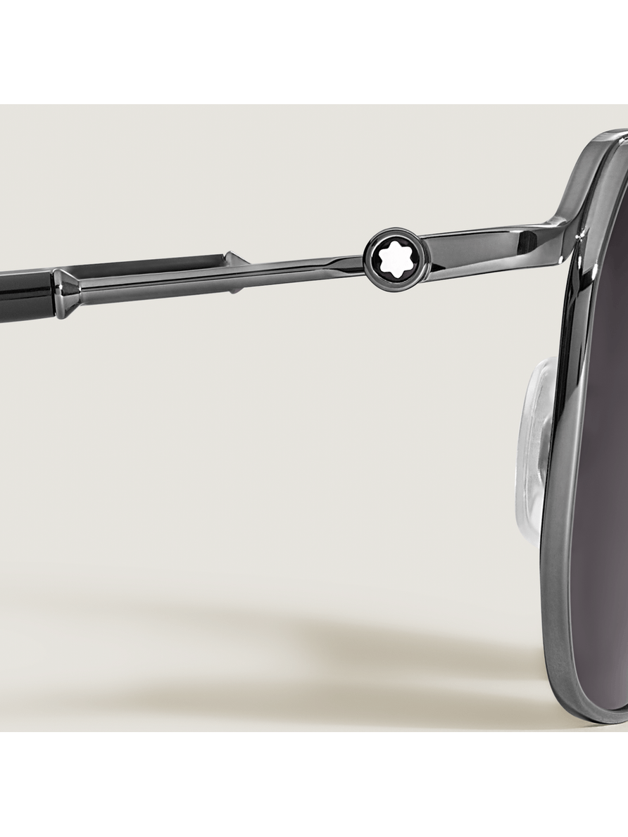 Lentes de sol cuadrados con montura metálica gris