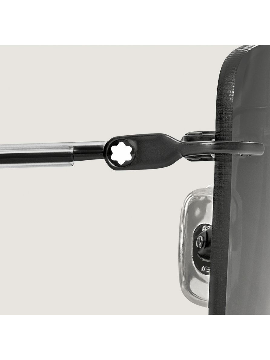 Lentes de sol cuadrados con montura metálica negra