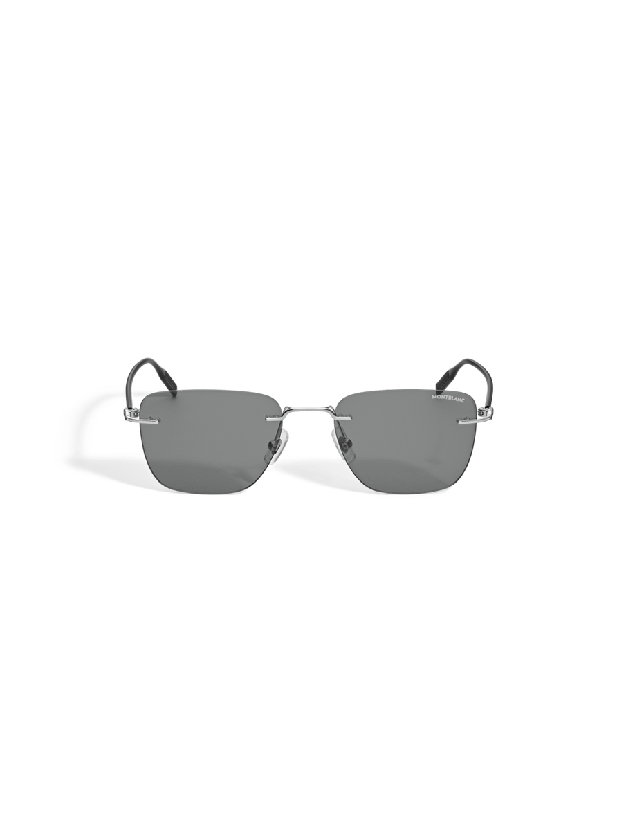 Lentes de sol cuadrados con montura metálica plateada